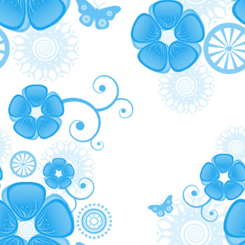 Абстрактно-цветочный бесшовный фон в голубых оттенках